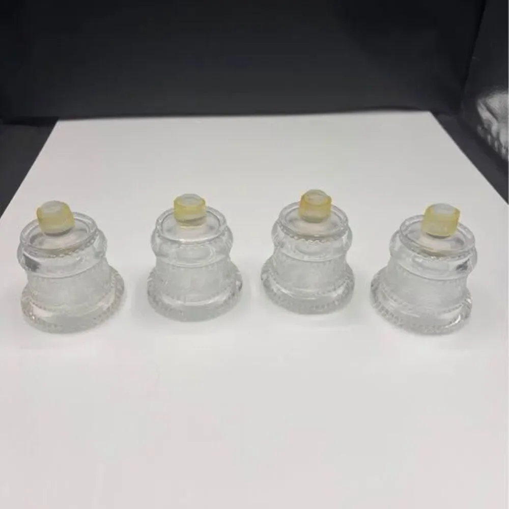 Vintage Homco Traditions 1193 Clear Glass Peg Votive Cups Set of 4 Sconce